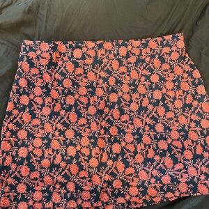 J. Jill Black and Red Floral Mini Skirt